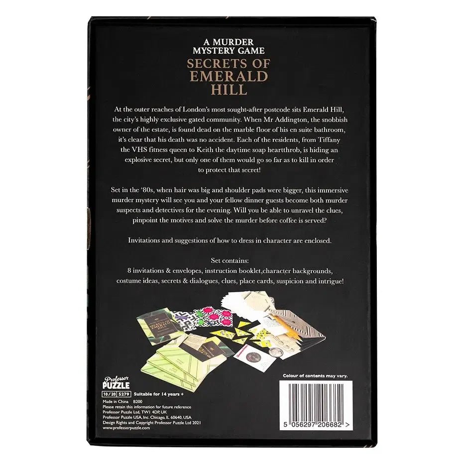 Secrets of Emerald Hill Murder Mystery Game Professor Puzzle