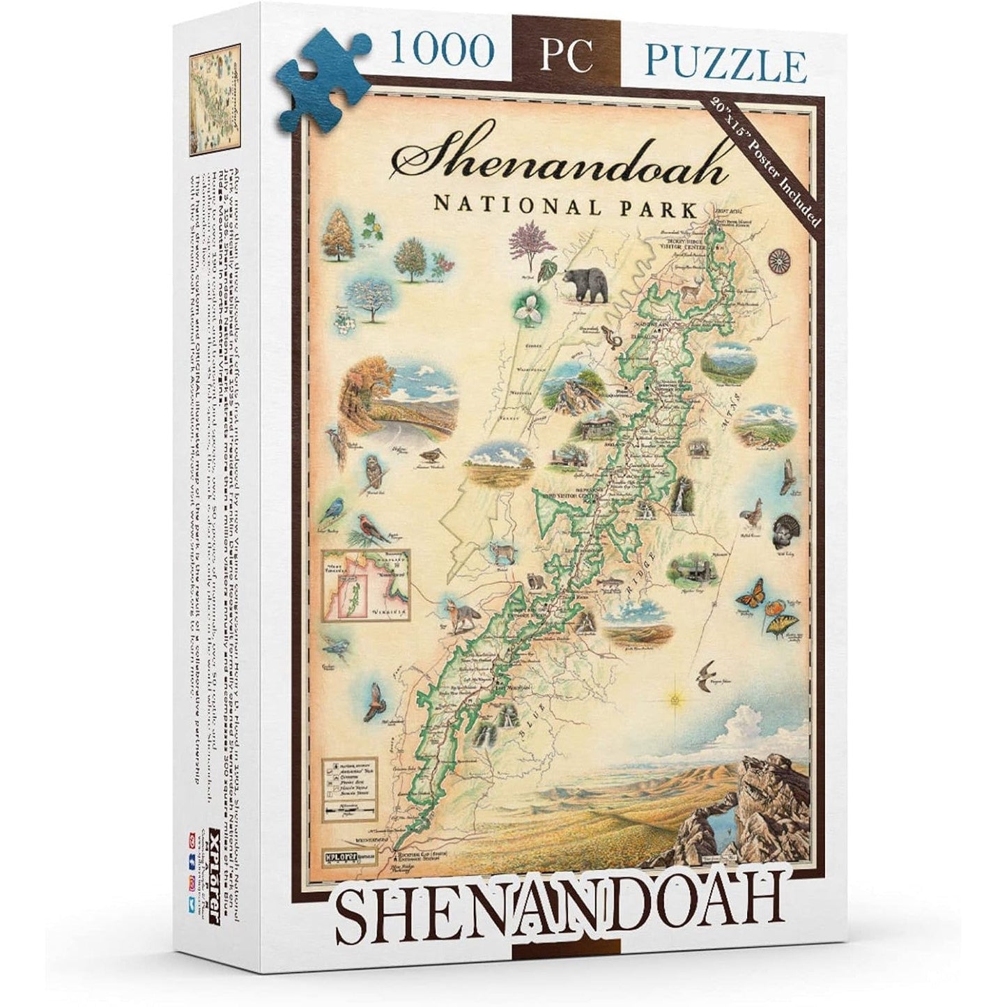 Shenandoah National Park 1000 Piece Jigsaw Puzzle Xplorer Maps