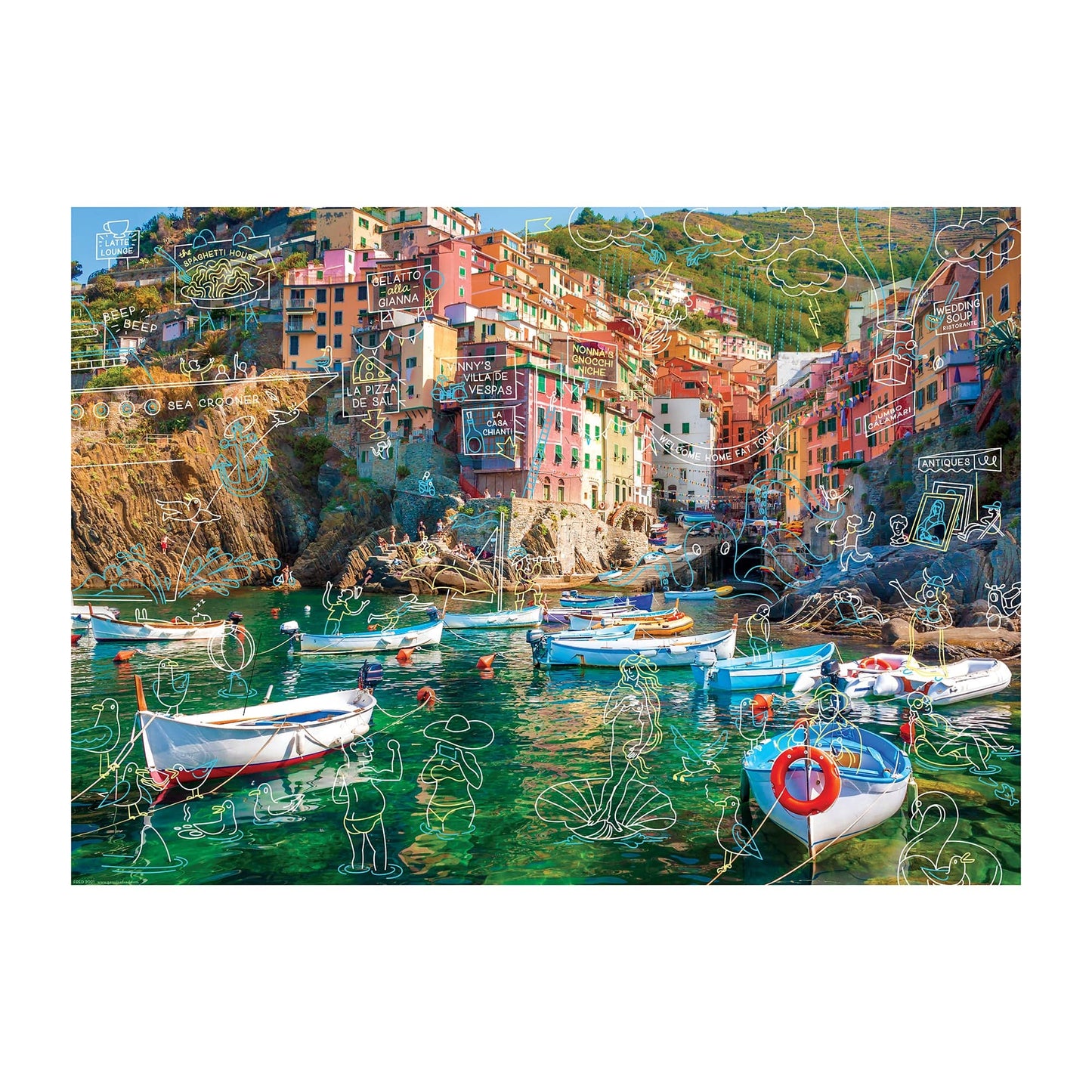 Spring Break at Cinque Terre 1000 Piece Jigsaw Puzzle Fred