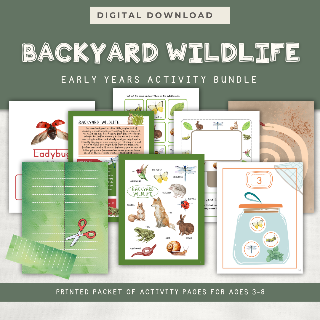 Backyard Wildlife Activity Bundle - Digital Download - Chickadees Wooden Toys