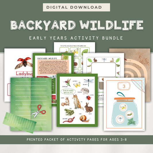 Backyard Wildlife Activity Bundle - Digital Download - Chickadees Wooden Toys