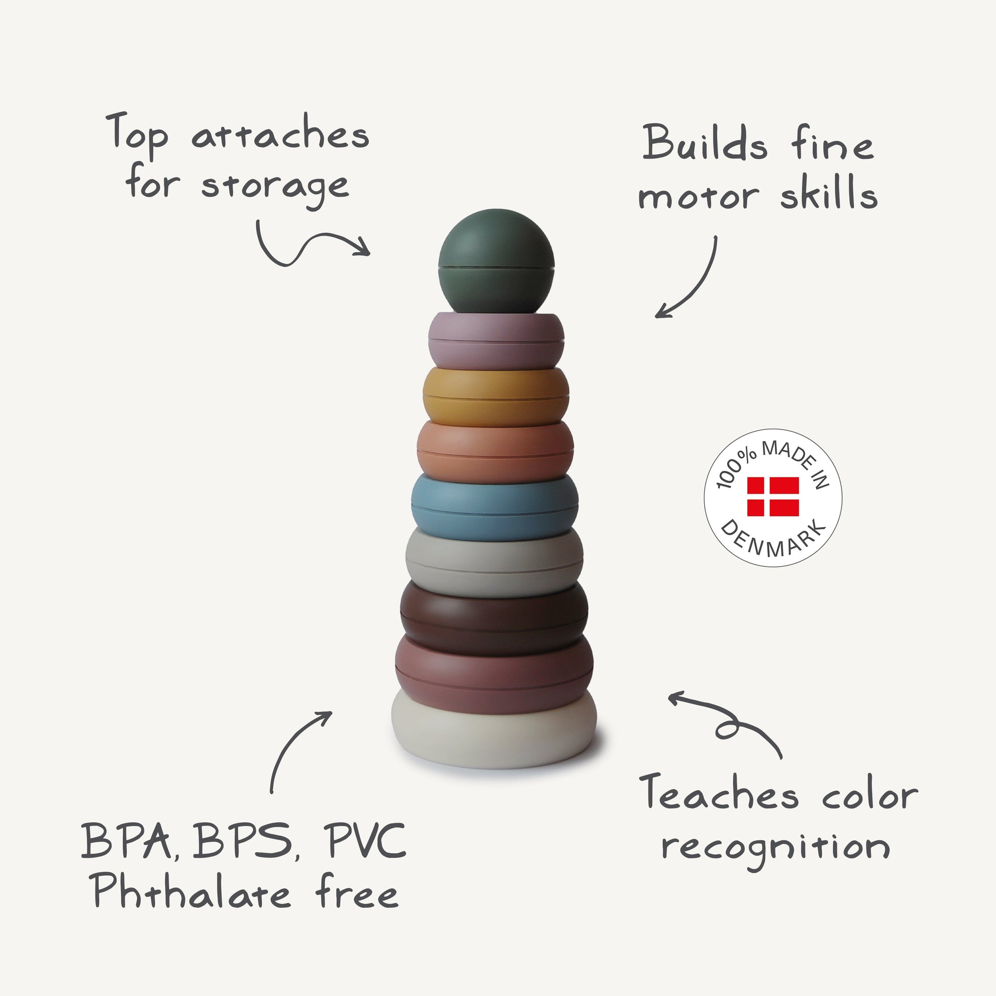 Stacking Rings Toy - Chickadees Wooden Toys