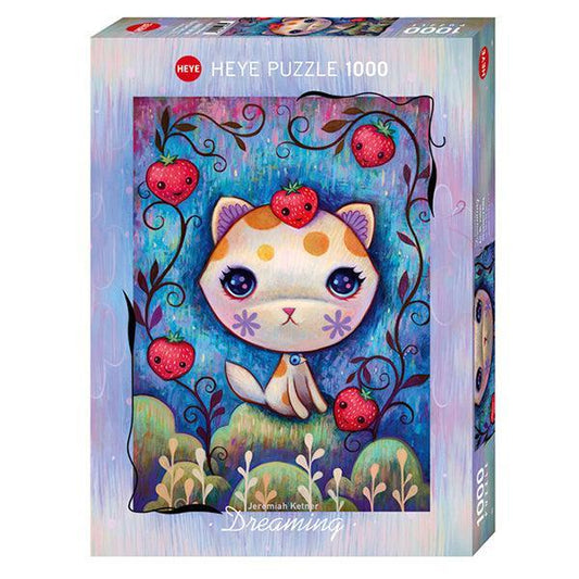 Strawberry Kitty Dreaming 1000 Piece Jigsaw Puzzle Heye