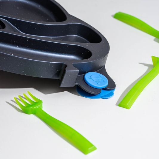 UFO Training Plate and Utensils - Chickadees Wooden Toys