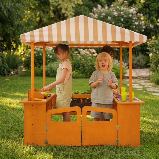 Avenlur Sumac Outdoor Wooden Play Market, Root View Planter, Mud Kitchen & Grill Station