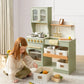 Tiny Land® Pretend Play Kitchen for Toddlers - Serenity Wooden Kitchen – Green