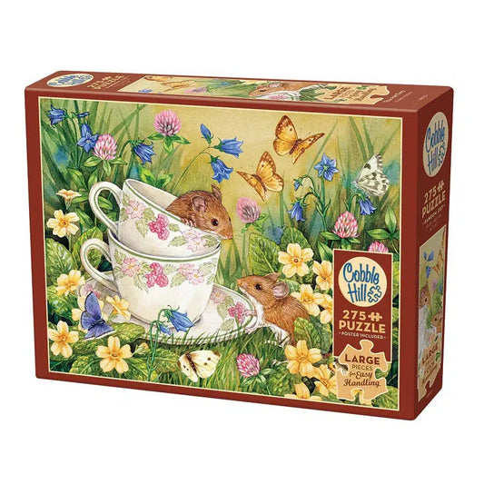 Tea for Two 275 Large Piece Jigsaw Puzzle Cobble Hill - Chickadees Wooden Toys