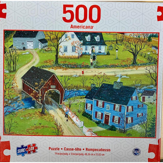 Thanksgiving Flurries Americana 500 Piece Jigsaw Puzzle Sure Lox