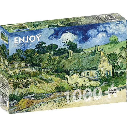 Thatched Cottages at Cordeville by Van Gogh 1000 Piece Jigsaw Puzzle Enjoy