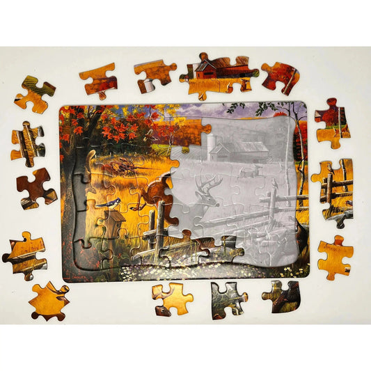 The Big Leap 35 Piece Tray Jigsaw Puzzle Cobble Hill - Chickadees Wooden Toys