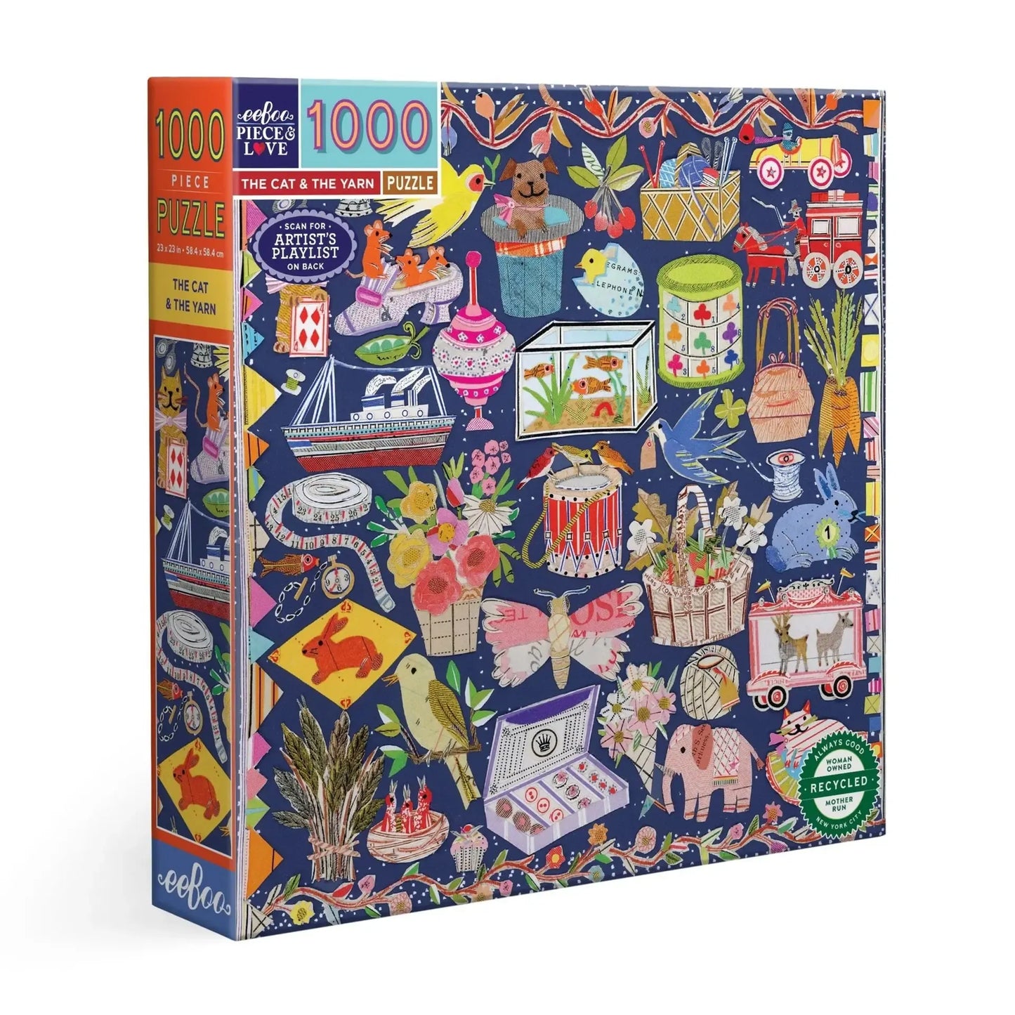 The Cat & the Yarn 1000 Piece Jigsaw Puzzle eeBoo