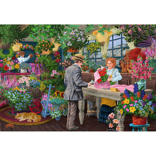 The Florist's 200 Piece Wood Jigsaw Puzzle Wooden City - Chickadees Wooden Toys