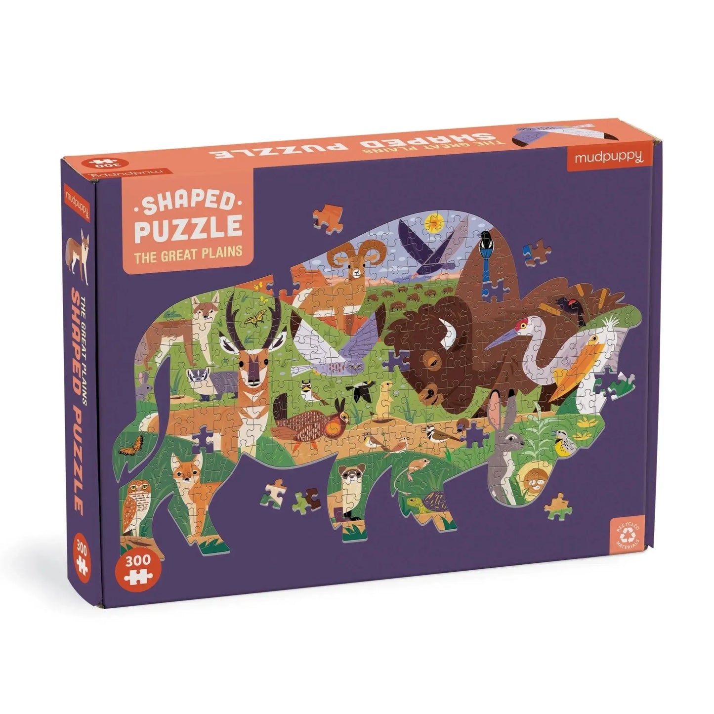 The Great Plains 300 Piece Shaped Jigsaw Puzzle Mudpuppy