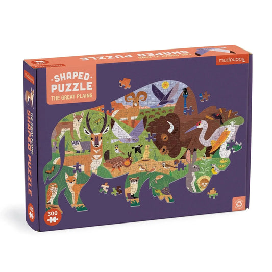 The Great Plains 300 Piece Shaped Jigsaw Puzzle Mudpuppy