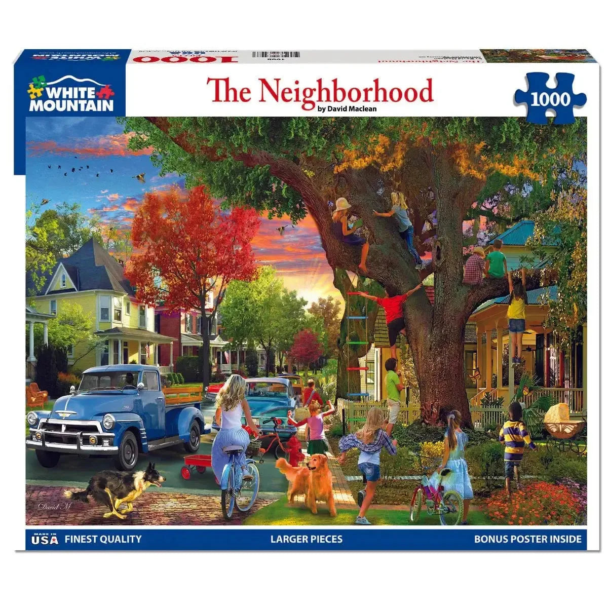 The Neighborhood 1000 Piece Jigsaw Puzzle White Mountain