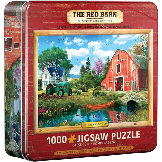 The Red Barn 1000 Piece Jigsaw Puzzle in Tin Eurographics