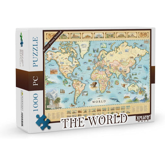 The World 1000 Piece Jigsaw Puzzle Xplorer Maps
