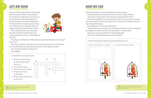The Big Book of Reading Comprehension Activities, Grade 3: 100+ Activities for After-School and Summer Reading Fun(Spiral Bound) - Chickadees Wooden Toys