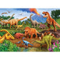 Triceratops & Friends 35 Piece Tray Jigsaw Puzzle Cobble Hill - Chickadees Wooden Toys