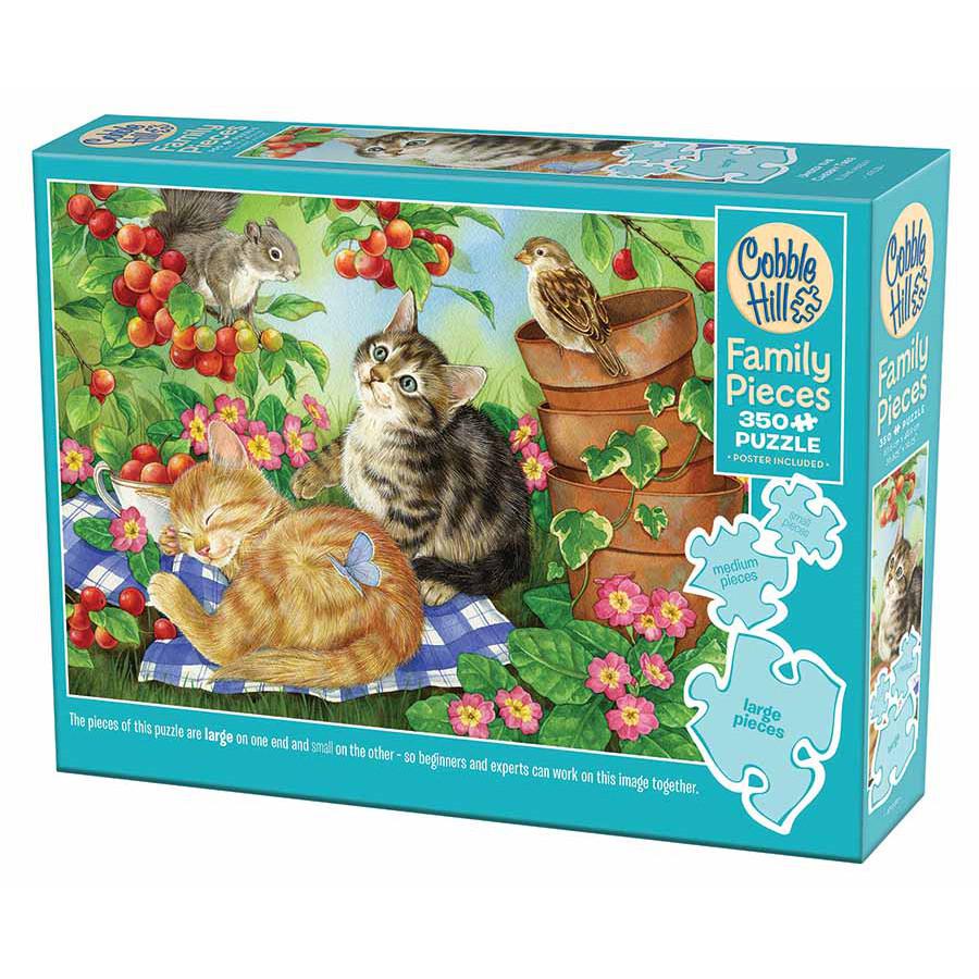 Under the Cherry Tree 350 Piece Family Jigsaw Puzzle Cobble Hill - Chickadees Wooden Toys