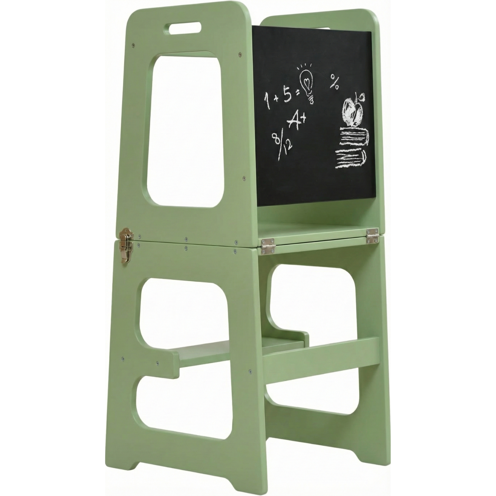 Date | 4-in-1 Kitchen Tower & Desk - Chickadees Wooden Toys