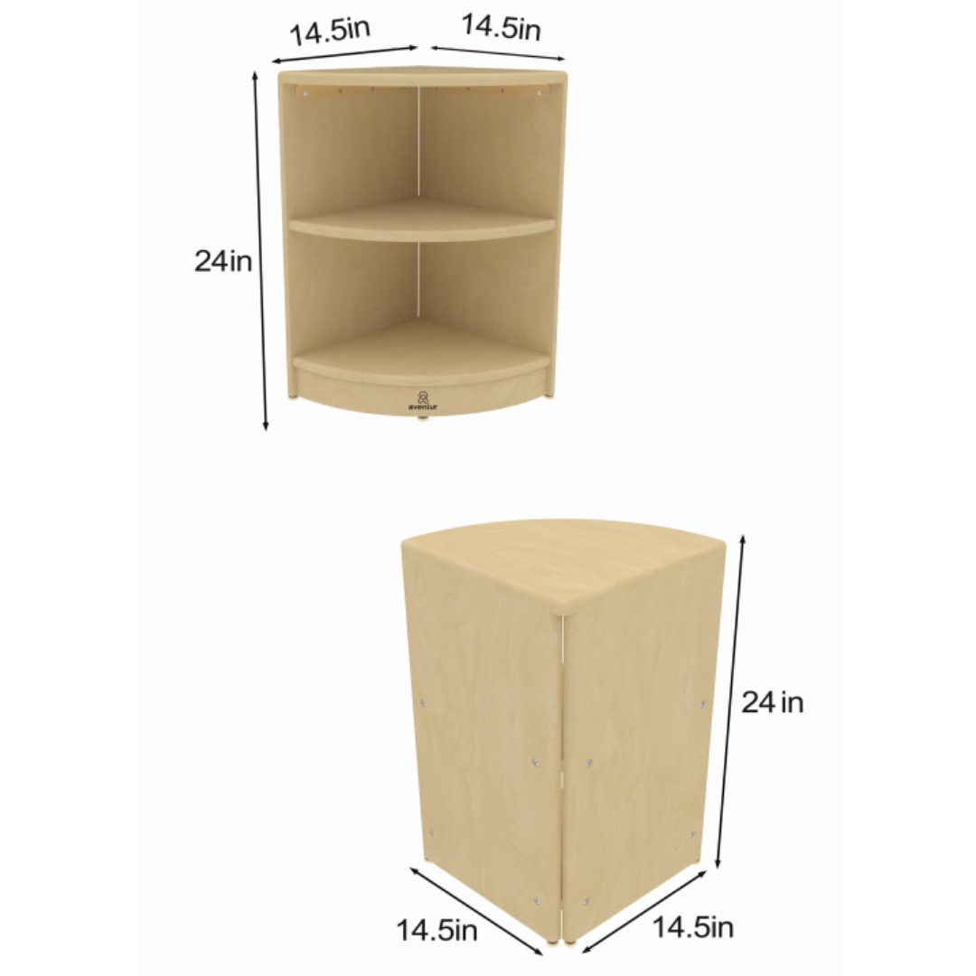 Montessori Classroom Corner Shelf - 24" Tall - Chickadees Wooden Toys