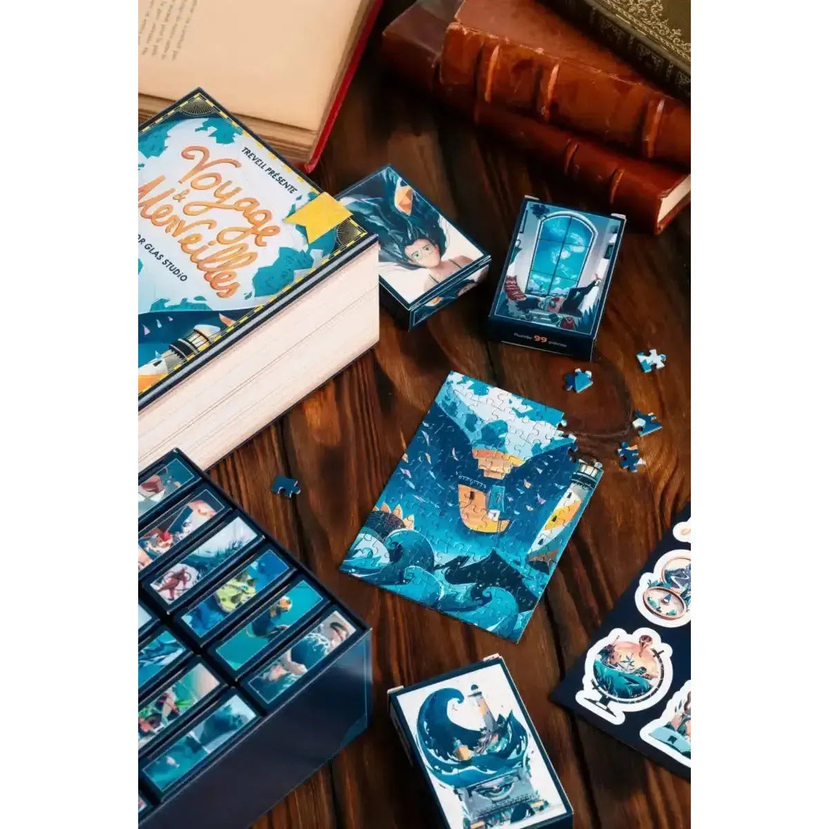 Voyage & Wonders Set of 24 99 Piece Mini Jigsaw Puzzles Trevell