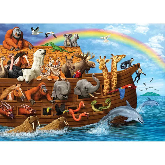 Voyage of the Ark 35 Piece Tray Jigsaw Puzzle Cobble Hill - Chickadees Wooden Toys