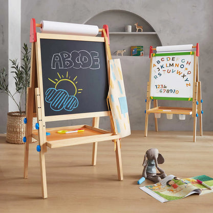 Tiny Land® 3-in-1 Art Easel for Kids - Chickadees Wooden Toys