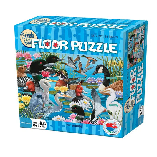 Water Birds 36 Piece Floor Jigsaw Puzzle Cobble Hill - Chickadees Wooden Toys
