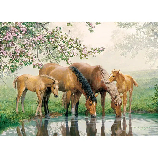 Watering Hole 35 Piece Tray Jigsaw Puzzle Cobble Hill - Chickadees Wooden Toys