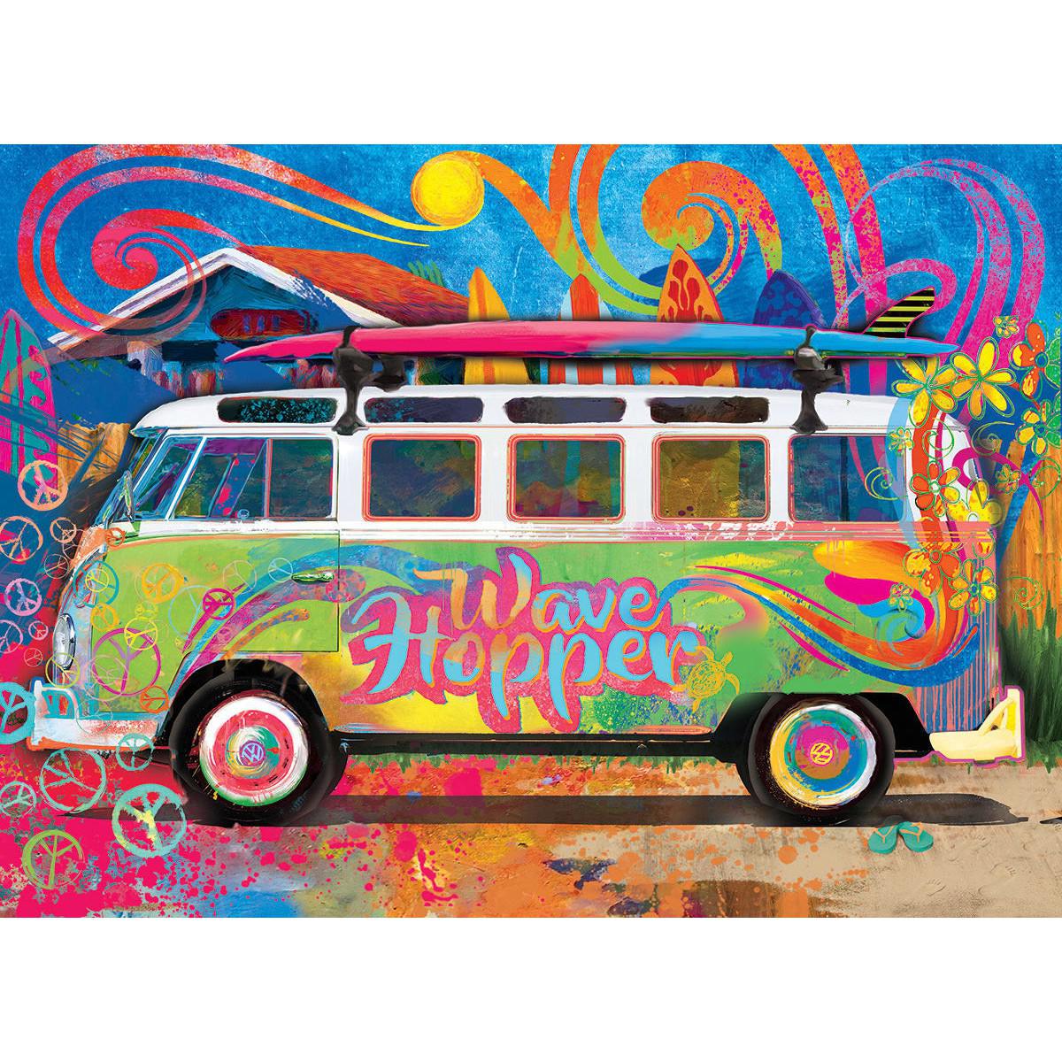 Wave Hopper VW Bus 550 Piece Jigsaw Puzzle in Tin Eurographics