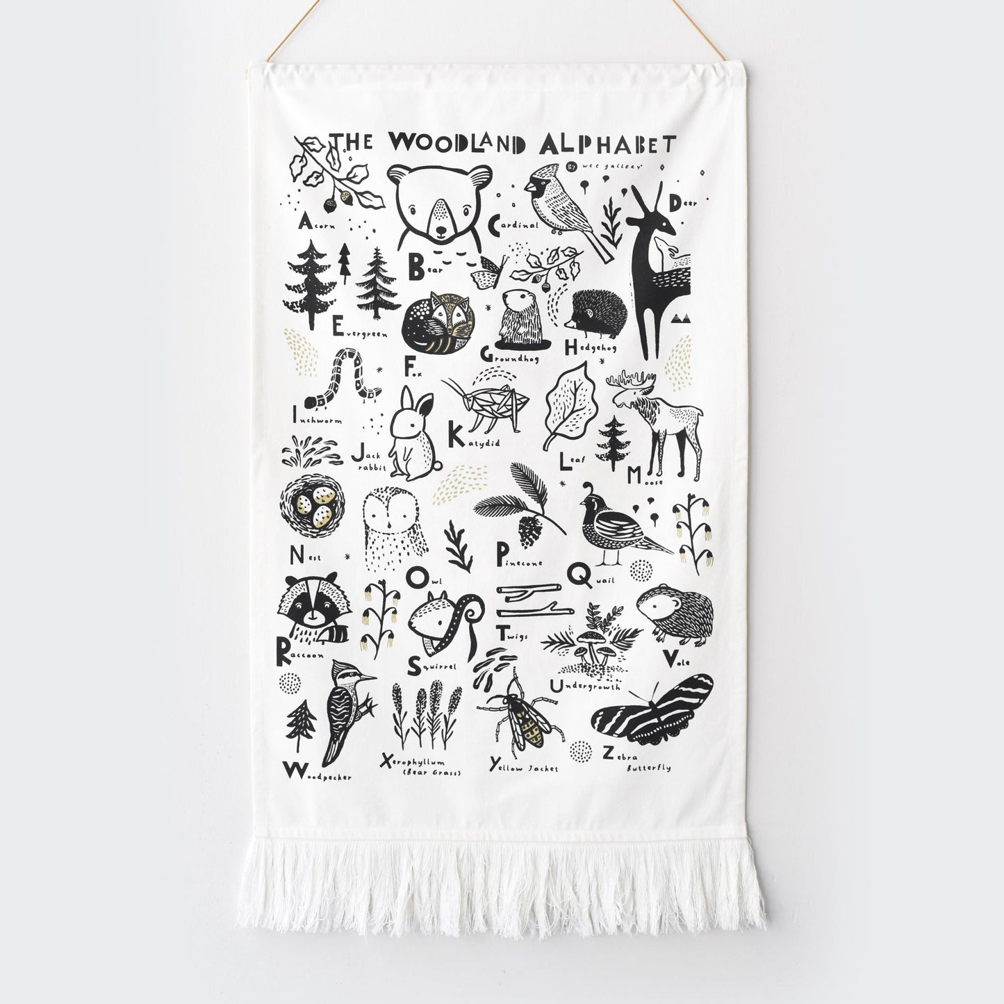 Woodland Alphabet Printed Tapestry