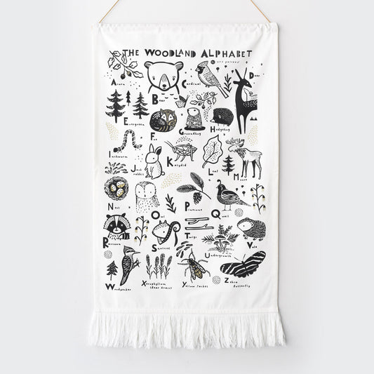 Woodland Alphabet Printed Tapestry