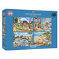 Wish You Were Here Set of 4 500 Piece Jigsaw Puzzles Gibsons