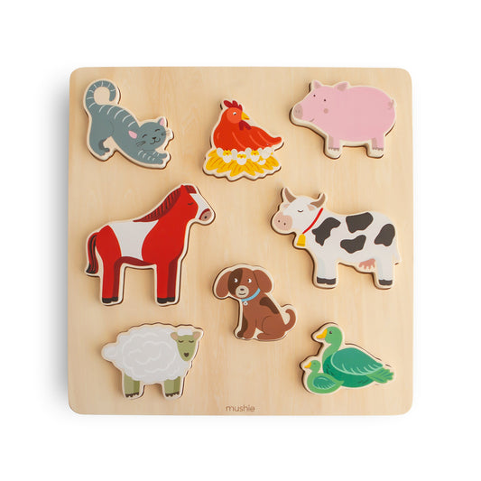 Wooden Farm Puzzle - Chickadees Wooden Toys