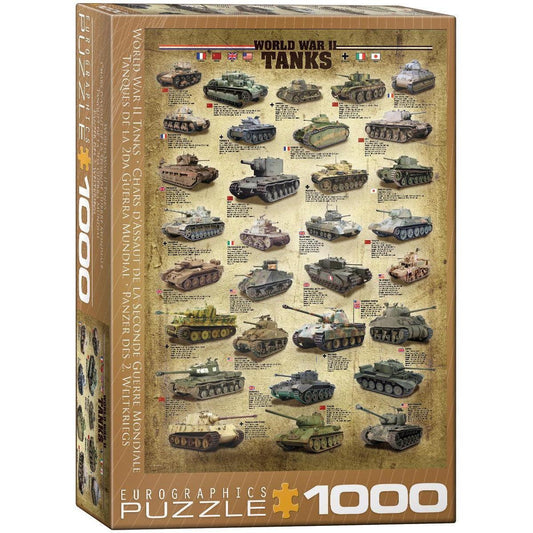 World War 2 Tanks 1000 Piece Jigsaw Puzzle Eurographics