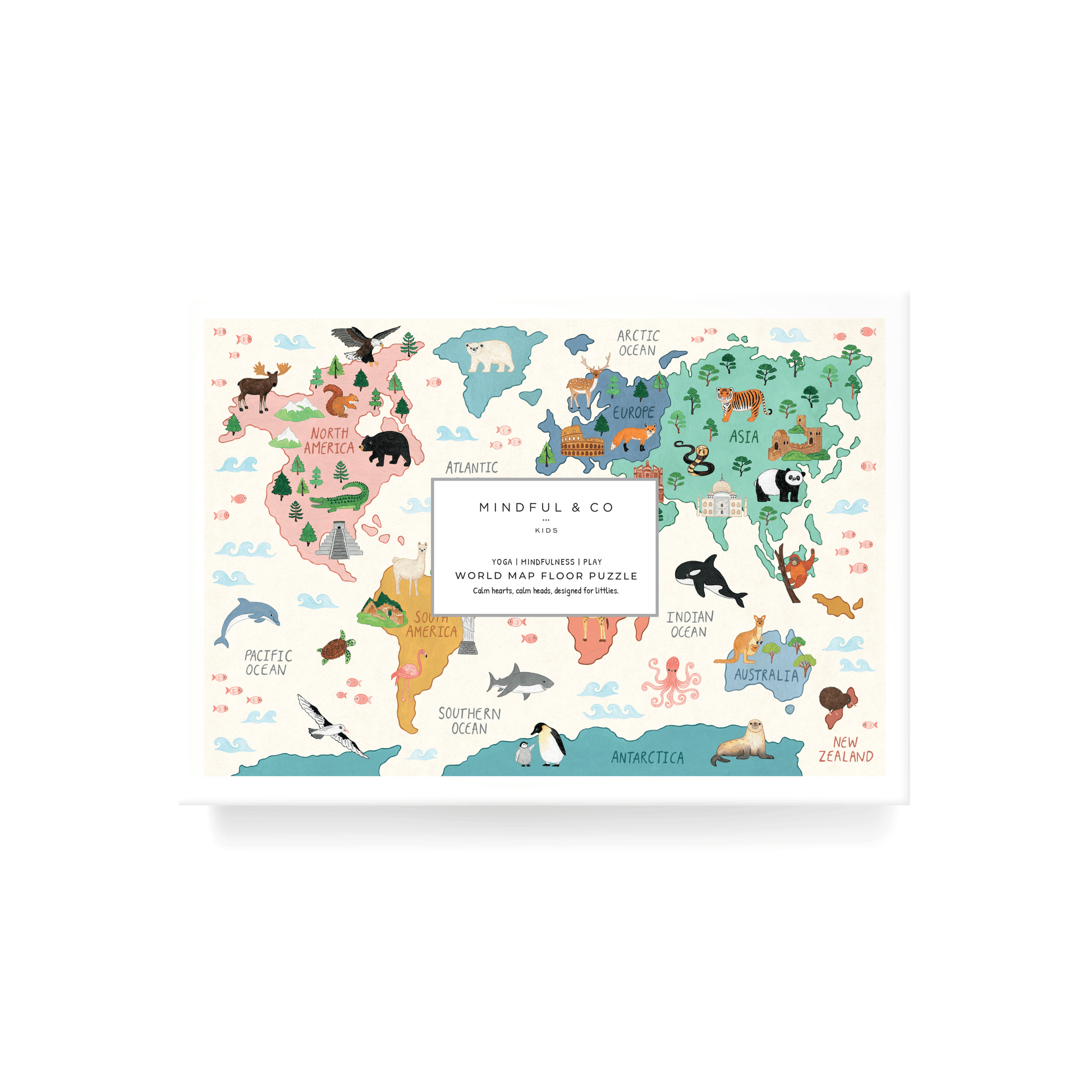 World Map Floor Puzzle - Chickadees Wooden Toys