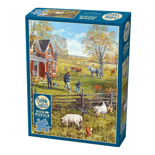 Young Family Farm 500 Piece Jigsaw Puzzle Cobble Hill