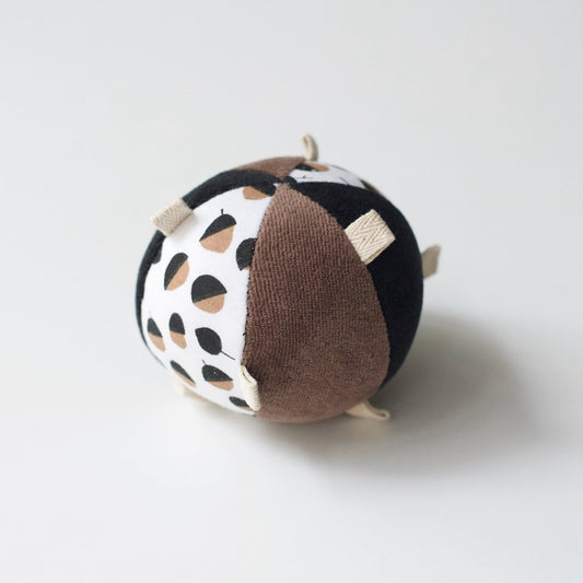 Taggy Ball with Rattle - Acorn - Chickadees Wooden Toys