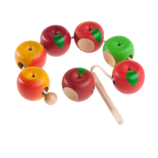 Wooden Apples 4 sorts Lacing Toy