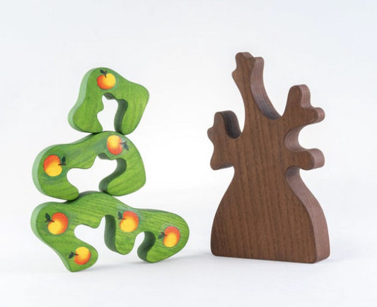 Waldorf Wooden Apple Tree Puzzle - Chickadees Wooden Toys