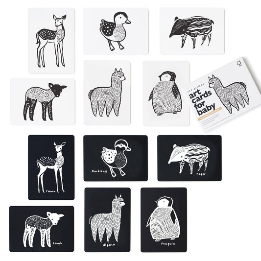 Art Cards for Baby - Baby Animals Collection - Chickadees Wooden Toys