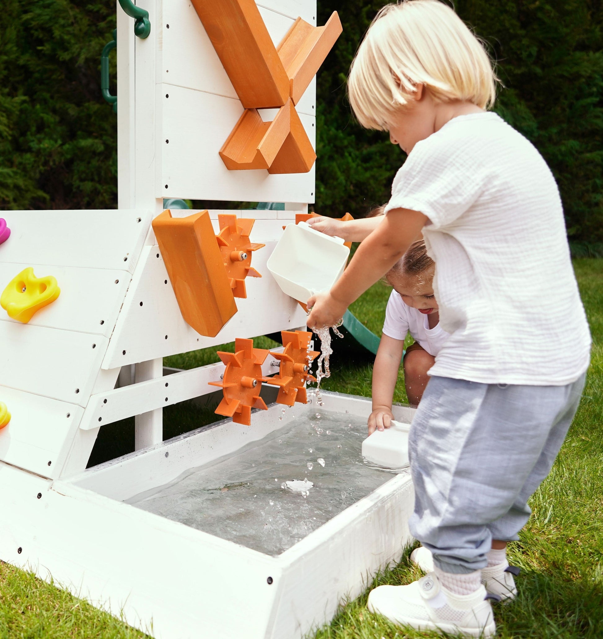 Aloe Outdoor Mini Playset for Toddlers – Water Slide & Backyard Fun - Chickadees Wooden Toys