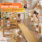 Alpine | Adjustable Indoor Jungle Gym with Slide, Climbing Wall & Monkey Bars - Chickadees Wooden Toys