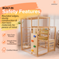 Alpine | Adjustable Indoor Jungle Gym with Slide, Climbing Wall & Monkey Bars - Chickadees Wooden Toys