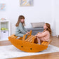 Banyan Jumbo Rocker & Climber | 2-in-1 Wooden Climbing Arch and Rocking Boat for Kids, Indoor & Outdoor - Chickadees Wooden Toys