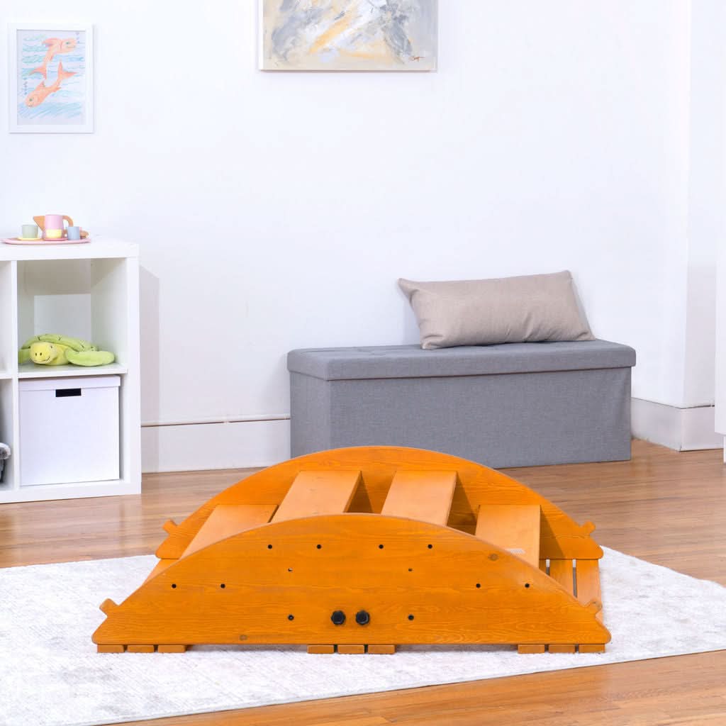Banyan Jumbo Rocker & Climber | 2-in-1 Wooden Climbing Arch and Rocking Boat for Kids, Indoor & Outdoor - Chickadees Wooden Toys