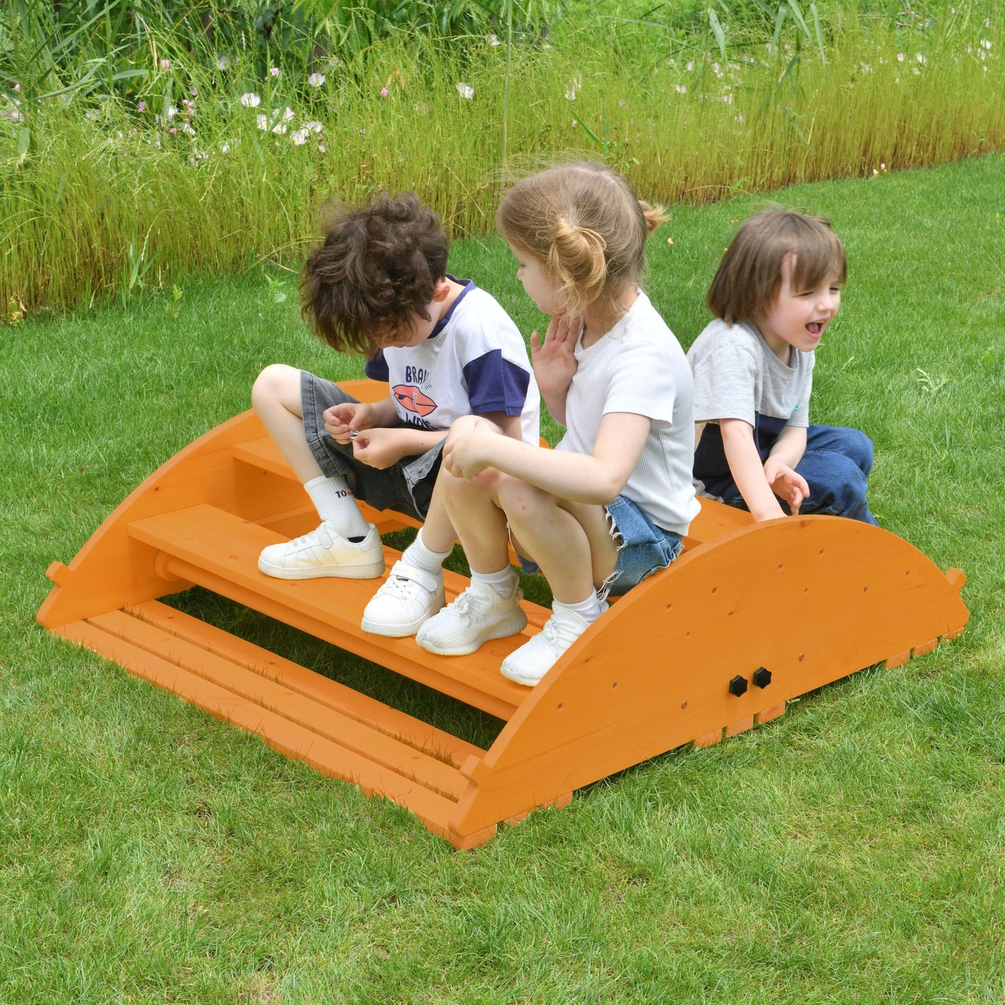 Banyan Jumbo Rocker & Climber | 2-in-1 Wooden Climbing Arch and Rocking Boat for Kids, Indoor & Outdoor - Chickadees Wooden Toys