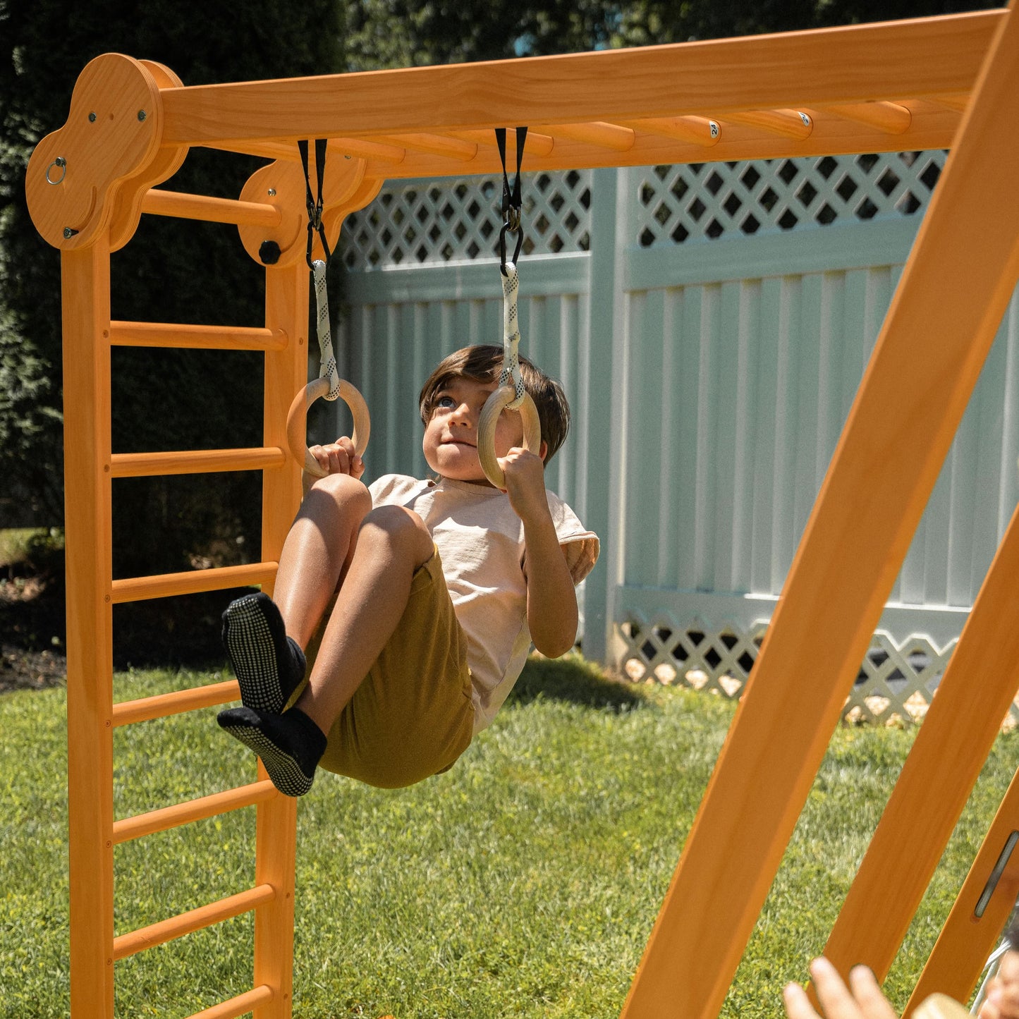 Chestnut | 8-in-1 Foldable Wooden Jungle Gym for Toddlers, Indoor or Outdoor